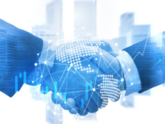 Eyecare Republic Expands Network With Fait Optics Partnership To Enhance Optometry Nationwide A handshake between two people with digital elements overlayed