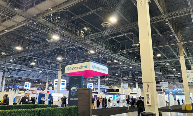 View of the exhibitors in the Expo Hall of Vision Expo West 2024 in Las Vegas