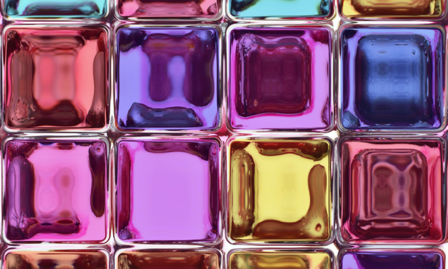 Colored glass tiles