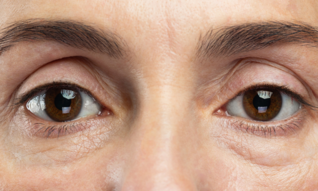 close up of a middle-aged woman's eyes