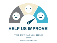 Share Your Thoughts: Optometry 411 Content Survey Graphic of a meter with faces: sad, neutral, happy
