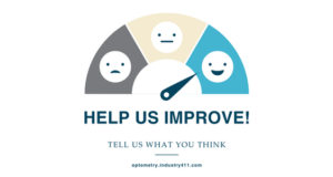 Share Your Thoughts: Optometry 411 Content Survey Graphic of a meter with faces: sad, neutral, happy