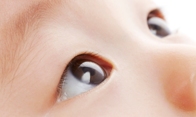 close-up of an infant's eyes