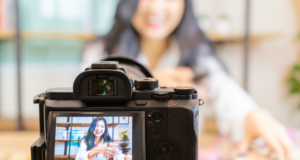 The Best Optometry YouTube Channels for ODs Camera recording video with a woman at a desk in the background