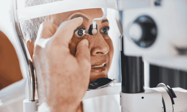 person getting a glaucoma screening