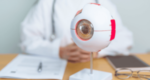 MAR 9 | Revolutionizing nAMD and DME Management: Collaborative Strategies in the Age of Durable Treatments 3D model of a human eye on a desk