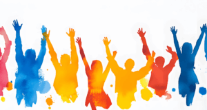 Thoughtful Ideas for Paraoptometric Appreciation Month Watercolor rendering of cheering group of people