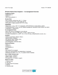 Optometry Clinic Snapshot — Co-management referral template