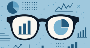How Do You Stack Up? Benchmarks for US ODs graphics of a pair of glasses with charts and graphs in the lenses and in the background
